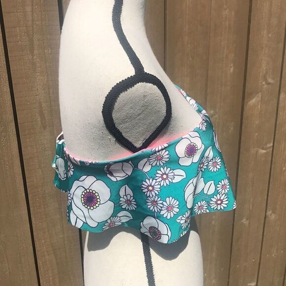 Wildfox Sixties Floral Print Bandeau Bikini Top M - Picture 2 of 6